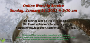 Online Worship 1/31